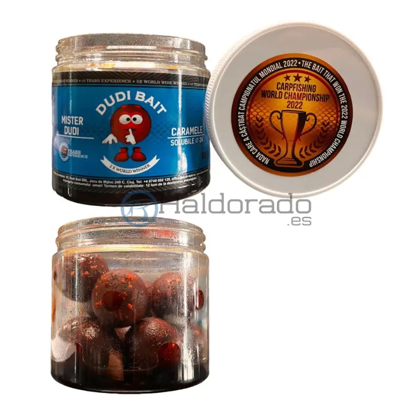 Dudi Baits – Mister Dudi Boilies Selectos Solubles Caramele 20mm Disponible Ahora