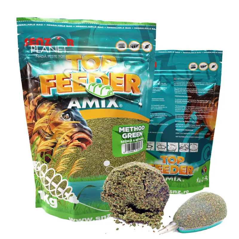Senzor Planet Groundbait Method Green Top Feeder Amix (Mussel Green Betaine) Oferta Especial
