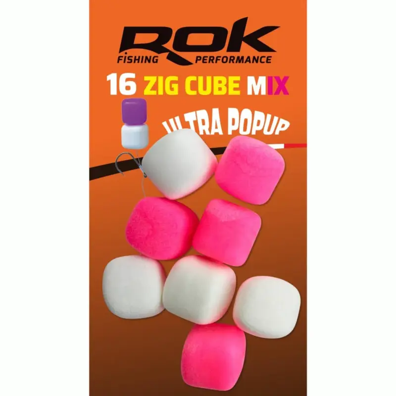 Pop up Zig Cube Rok Fishing Rosa/Blanco 12 Ocasión Especial