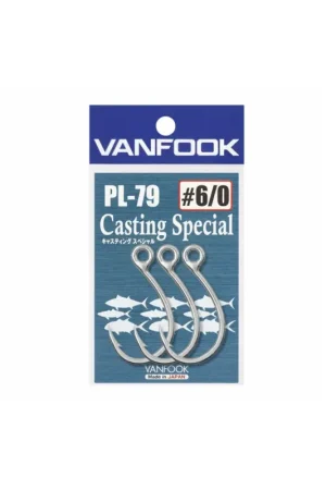 Vanfook Anzuelo Inline-eye Single Casting PL-79 Silver varias medidas Venta Final