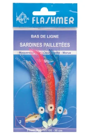 Directo De Fábrica Lo más importante Flashmer Sardinas con purpurina 3 Anzuelos